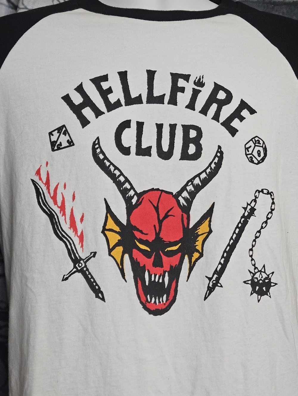 Stranger Things Hellfire Club Raglan Baseball Tee - Picture 2 of 3